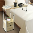 thumbnail image 2 of Adjustable Over-Bed Table with Wheels - Height-Adjustable Laptop & Nightstand Table Foldable Top Panel, Convenient Storage, and Sturdy Design for Home & Office Use, 2 of 13