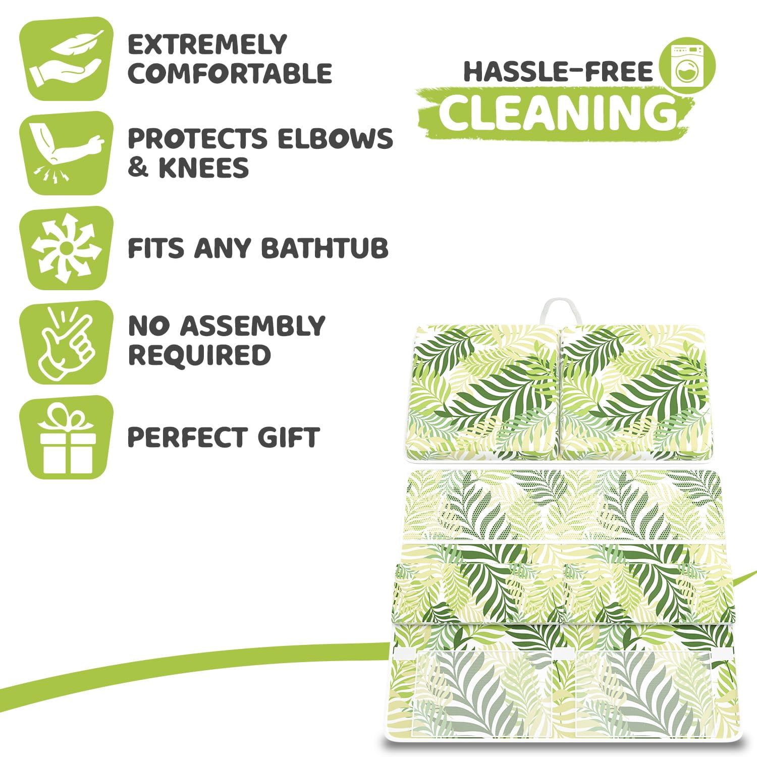 Sleepah Bath Kneeler and Elbow Kneeling Rest Pad Set for Baby Bathing – Waterproof Soft Organizer Quick Drying Foldable Non-Slip for Baby & Toddler Bath Time Toys Sponge Cloth (Floral)