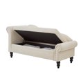 thumbnail image 2 of Modern Velvet Chaise Lounge with Storage, Upholstered Lounge Sofa Chair with Armrest Lumbar Pillow and Nailhead Trim, for Living Room Bedroom Apartment, 2 of 14
