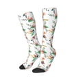 thumbnail image 2 of Haiem Pretty Floral With Leaves Socks, Funny Novelty Crazy Design Cotton Socks Sports Socks Knee High Socks For Men, Women,1Pairs - Gift For Working Friends, 2 of 9