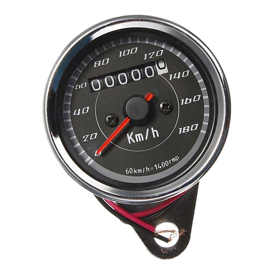 Tachymètre 2 En 1 Moto LED Voltmètre Numérique - Compteur Vitesse Métal Universel Voiture Camion