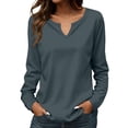 thumbnail image 2 of YLHFASHION Femmes Mode Décontractée Manches Longues Hauts Chemises Blouses Hauts Offres du Jour Liquidation Chemises pour Femmes, 2 of 5
