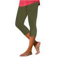 thumbnail image 2 of FNFYFH Clearance Womens Compression Yoga Capri Pants Muscle Support Leggings,Army Green, 2 of 7