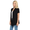 thumbnail image 2 of Pastel by Vivienne Women's Short Sleeve Open Front Vest Black Large, 2 of 3