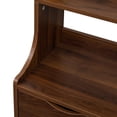 thumbnail image 7 of Gzxs 58" Tall Nightstand, Vintage Wooden Bedside Table with 2 Drawers and Open Shelves for Bedroom Living Room, Walnut, 7 of 7