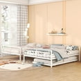 thumbnail image 3 of Bunk Bed, Save Space or Split Into 2 Beds, Metal Bunk Bed with Ladder and Safety Guardrail, Space-Saving Bunk Beds with Trundle for Teens & Adults, No Box Spring Needed, 3 of 9