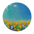 thumbnail image 4 of WYYP Flowers Blue Sky Impressionist Painting Round Tablecloth Outdoor Picnic Camping and Indoor Kitchen Dining Party 100% Polyester Fiber with Elastic Edge White, 4 of 8