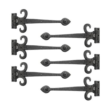 Wrought Iron Strap Hinge Fleur de Lis Heavy Duty 15-1/2" | Set of 6 Rensup
