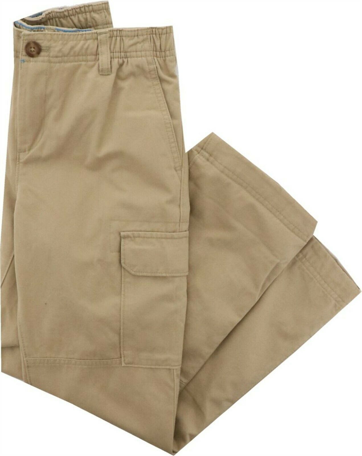 Lands' End Big Boy's Iron Knee LINED Cargo Pants Light Rich Beige 10