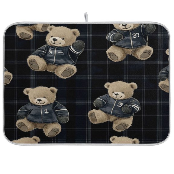 BZSMCE Dish Drying Mat Hoodie Bears Plainting Design Drying Mats