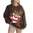 thumbnail image 2 of Ymikos Cardigans à Capuche Surdimensionnés pour Femmes, Mode Féminine Manches Longues Col Rond Imprimé de Noël Hauts Amples, Blouses Chandails en Molleton, 2 of 5