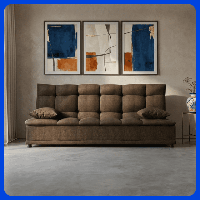 LASE Muebles Sofá Cama Matrimonial Río Reclinable 3 Posiciones Sala Lino Azul