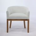 thumbnail image 2 of Mid Century Modern Upholstered Barrel Dining Chairs with Arms,Farmhouse Linen Kitchen & Dining Room Chairs with Natural Hardwood Frame, 19" W Accent Chairs for Living Room,Single Pack,Beige No.8549, 2 of 8