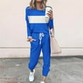 thumbnail image 2 of YUGYXL Lounge Sets for Women Sweatsuits Sets Two Piece Outfit Long Sleeve Pant Workout Athletic Tracksuits Blue XXXL, 2 of 5