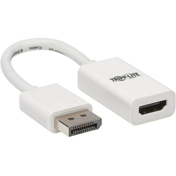 Tripp Lite DisplayPort to HDMI Active Adapter HDR 4K M/F White DP HDMI 6in