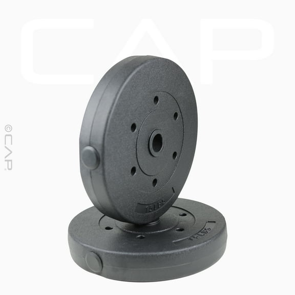 CAP Barbell Standard Vinyl Weight Plate Set, 30 lb (15 lb x 2)