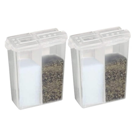 Home-X Pocket Salt And Pepper Shaker, Dual Seasoning Container, Clear - Set Of 2-2 L X 1 W X H