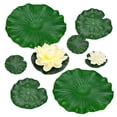 thumbnail image 1 of Uxcell 1-Conjunto de Flor de Loto Flotante de Espuma Artificial con Hoja de Lirio de Agua, Flores de Loto Falsas de 6.7/3.9 Pulgadas [Blanco Crema], 1 of 7