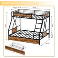 thumbnail image 2 of Fabato Litera Doble con Luz LED y Dos Cajones de Almacenamiento - Base Cama Individual arriba y Base Cama Matrimonial abajo - Estación de Carga con 1 Puerto USB y 1 Puerto C, 2 of 6