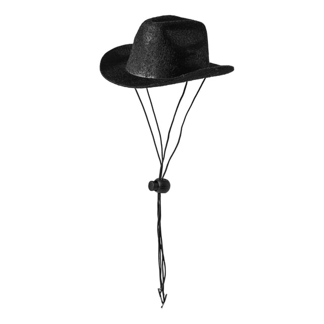 Cute Pets Hat Headwear Tela No Tejida Suave Para Fiestas Que Usan Holiday Black Sunnimix Sombrero de vaquero para mascotas