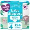 Parent's Choice Dry and Gentle Baby Diapers, Size 4, 124 Count