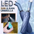 thumbnail image 1 of Windproof LED Sun & Rain Umbrella Fully Automatic 10 Ribs Umbrellas with 3 Fold Dual Use Unisex, 1 of 5