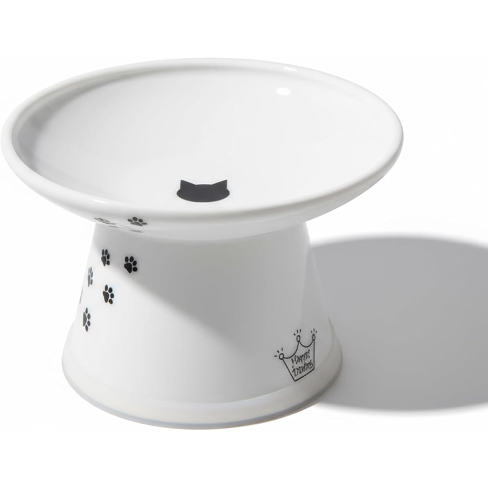 Necoichi Raised Cat Food Bowl – Ceramic Elevated Cat Bowl for Whisker & Neck Fatigue, Dishwasher Microwave Safe – Non-Slip & Anti Vomiting Ergonomic Design (Cats, Extra Wide, 2-Cups Capacity)