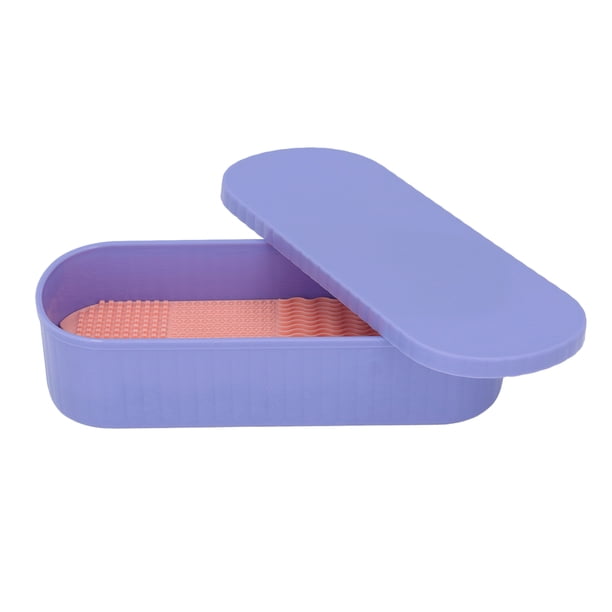 Caja De Alfombrilla Limpiadora De Brochas De Maquillaje De Silicona 3 En 1, Organizador De Herramientas De Limpieza De Brochas Cosméticas Con 8 Brochas, Diseño Elegante Para