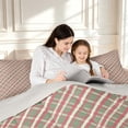 thumbnail image 4 of Manfei Modern Checkered King Size Comforter Sets,Geometric Check Comforters King Size,Red Green,Light Gray Reversible,3pcs,1 Comforter and 2 Pillowcases,3pcs,1 Comforter and 2 Pillowcases, 4 of 7