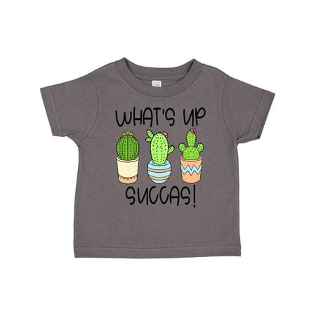 

Inktastic What s Up Succas Funny Cacti Plants Gift Toddler Boy or Toddler Girl T-Shirt