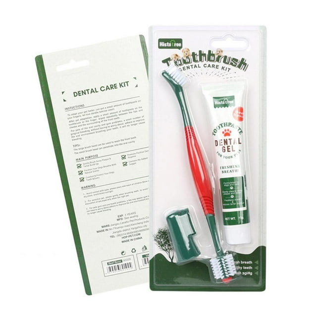 PFDDRW Pet Toothpaste and Toothbrush Set Finger Brush Clean Teeth Mouth Dental Carey