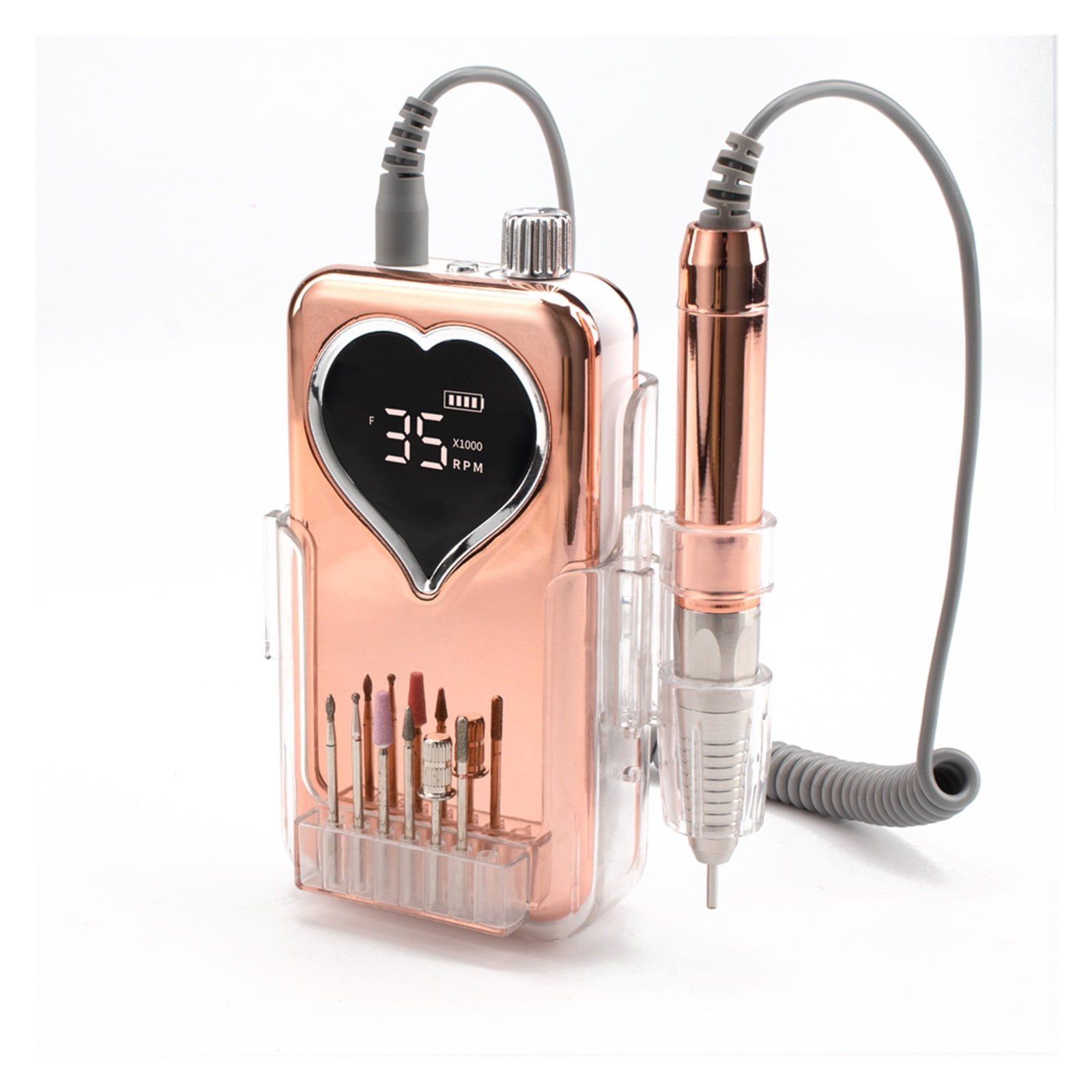 Plating Gold Brushless Cordless Electric Nail Drill Machine 35000rpm Drill Set For Manicure Rechargeable Wireless Drill E File