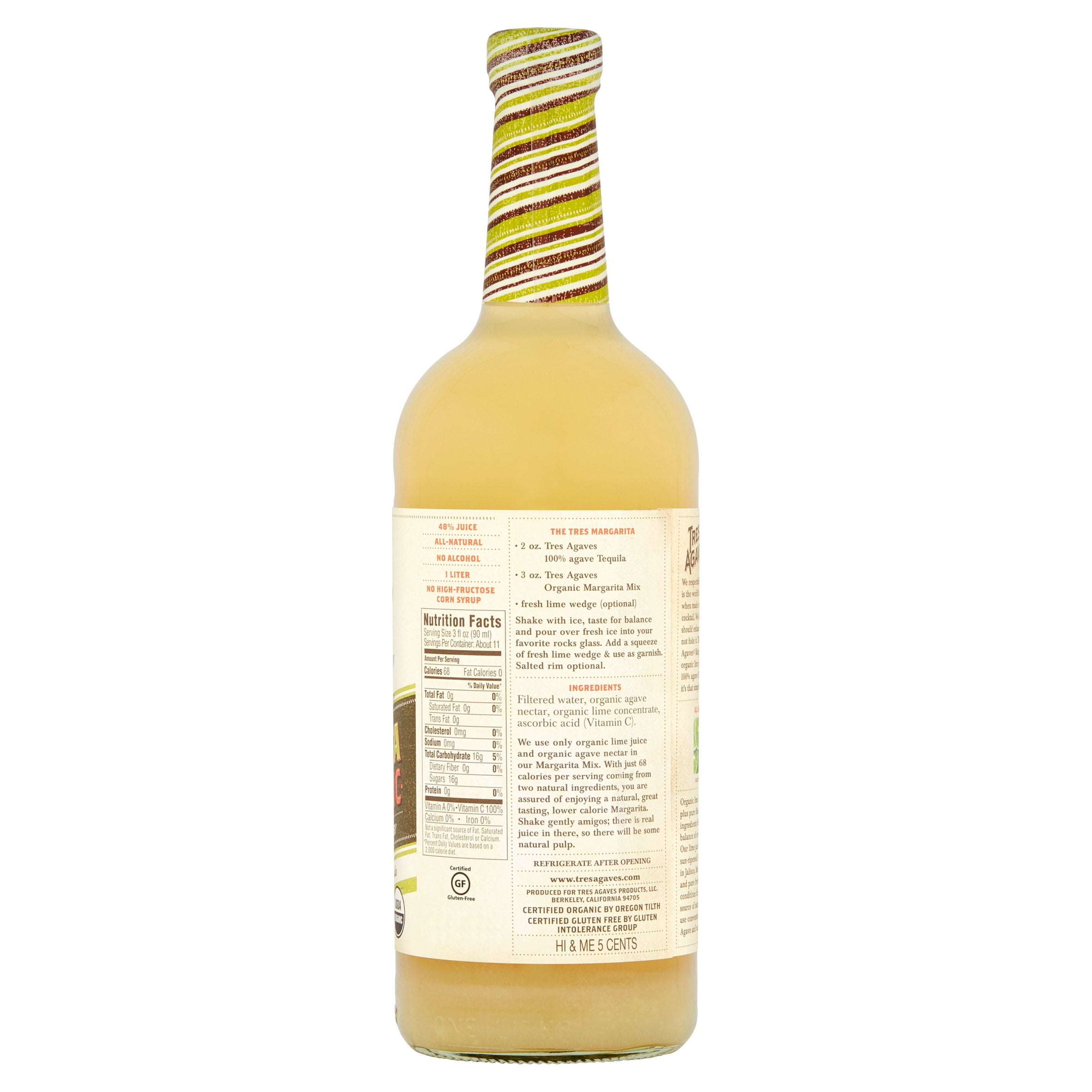 (12 Bottles) Tres Agaves Margarita Mix, 1 L