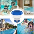 thumbnail image 5 of Dispensador de cloro flotante, flotador para tabletas de cloro, tabletas de flujo de liberación ajustable, flotador para piscina interior y exterior, spa, bañera de hidromasaje, azul y blanco, 5 of 5