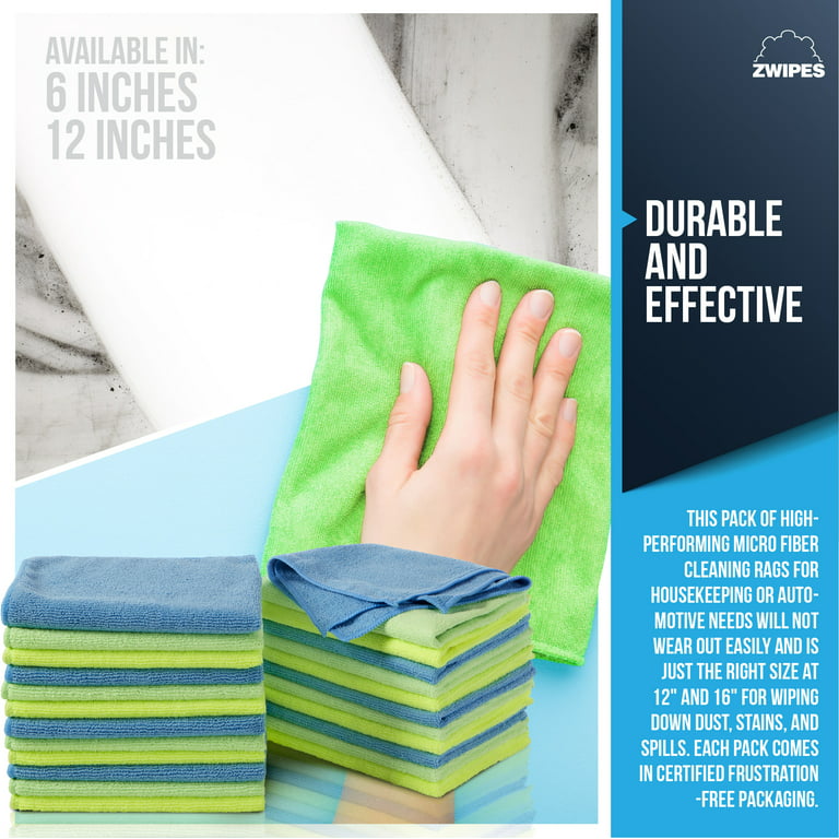 Wholesale MR.SIGA Microfiber Cleaning Cloth, Pack of 24, Size:12.6 x 12.6