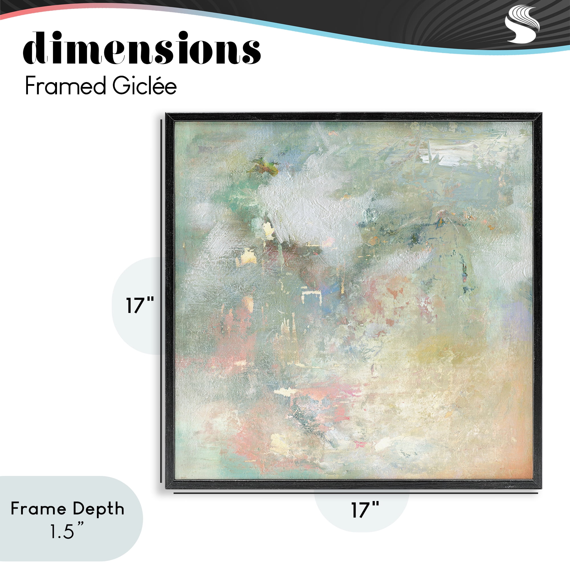 Stupell Industries Ethereal Brushstroke Harmony Black Framed Giclee Art, design by Carol Robinson