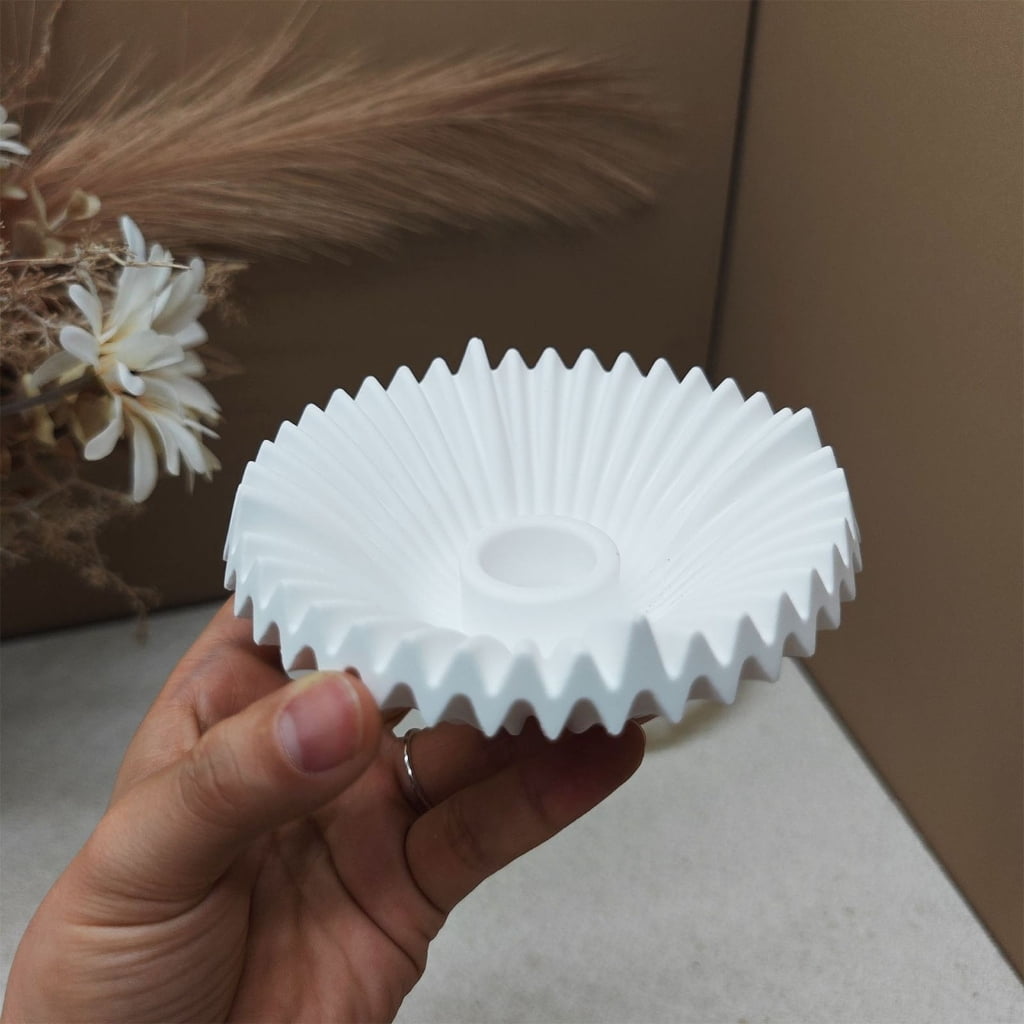 Striped Dish Silicone Candle Stand Mold For Candlestick Candle Holder Epoxy Resin Craft Heat Resistant Resin Tray Molds
