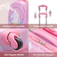 thumbnail image 2 of Tobbi 2 PC Kids Carry on Luggage Set, Rolling Suitcase for Children for 3-6 Years Pink, 2 of 9