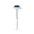 thumbnail image 3 of ANGARA Natural East-West Cushion 2.2 ct London Blue Topaz Cocktail Halo Ring in 14K White Gold for Women (Size-9x7mm) | November Birthstone Jewelry for Women | London Blue Topaz Ring (Ring Size - 6), 3 of 10