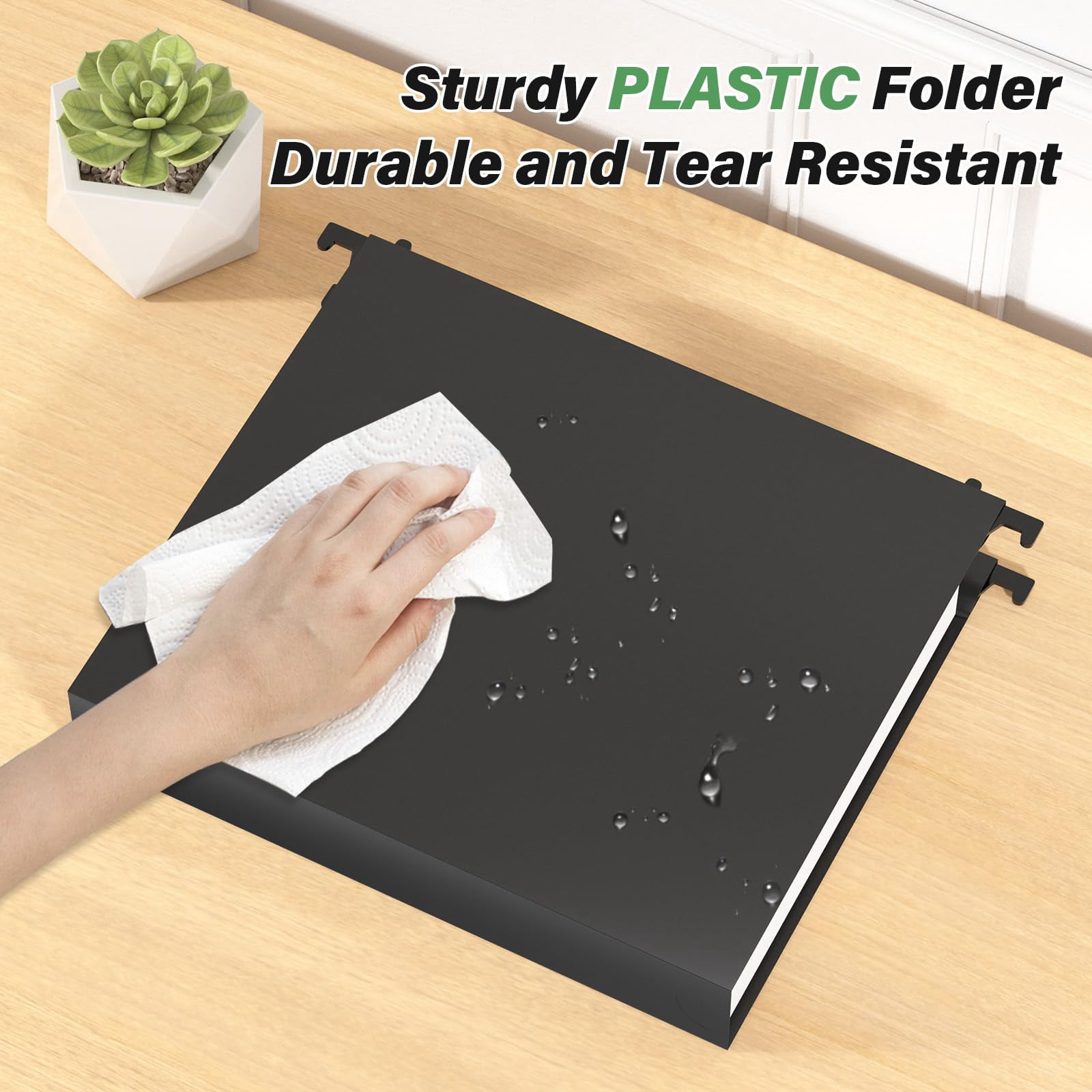 Plastic Extra Capacity Hanging File Folder 12 Pack Reinforced Letter Size Folders Heavy Duty 2 Inch Expansion Filing Cabinet Black Organizers For Bulk Files  Charts