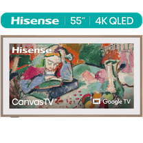Hisense 55-Inch Class QLED 4K S7N CanvasTV Series Dolby Vision HDR Google Smart TV (55S7N, 2024 Model) - Art Mode, Anti-Glare Panel, Hi-Matte Display, Frame & UltraSlim Wall Mount Included, 144Hz