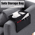 thumbnail image 3 of RUseeN Sofa Armrest Organizer with Cup Holder Tray, Remote Control Holder for Recliner Couch, Arm Chair Caddy, Tablet, Phone, iPad, Black, 3 of 7