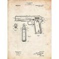 thumbnail image 2 of Borders, Cole 25x32 Black Ornate Wood Framed with Double Matting Museum Art Print Titled - PP76-Vintage Parchment Colt 1911 Semi-Automatic Pistol Patent Poster, 2 of 4