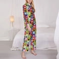 thumbnail image 3 of Balery Colorful Bulldog Conjunto de Pijama con Estampado para Mujer, Conjunto de Dos Piezas con Manga Larga, Ropa de Dormir Suave con Bolsillos, Pijamas Cómodos-Medium, 3 of 7