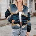 thumbnail image 3 of Jackets for Women Winter Coat Jackets Flannel Stand Collar Jacket(Starry Night Reflections,Size:S-4XL), 3 of 7