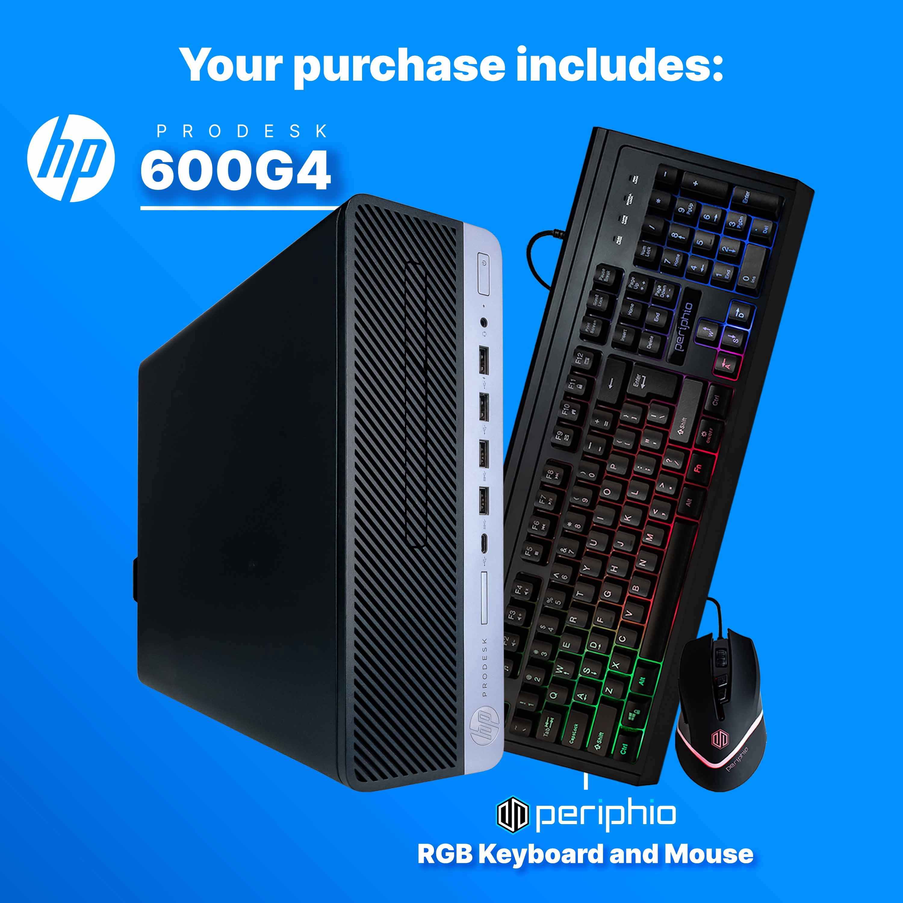 Restored HP ProDesk 600 G4 Desktop PC, Intel Core i5 3.2GHz, 16GB RAM, 1TB SSD, Win 11 Pro, WiFi, BT, Gaming KBM – Blair Tech (Refurbished)