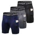 thumbnail image 2 of LIXADA 3 PACK Men Sports Shorts Searut Active Workout Withwer Con Bolsillo, 2 of 7