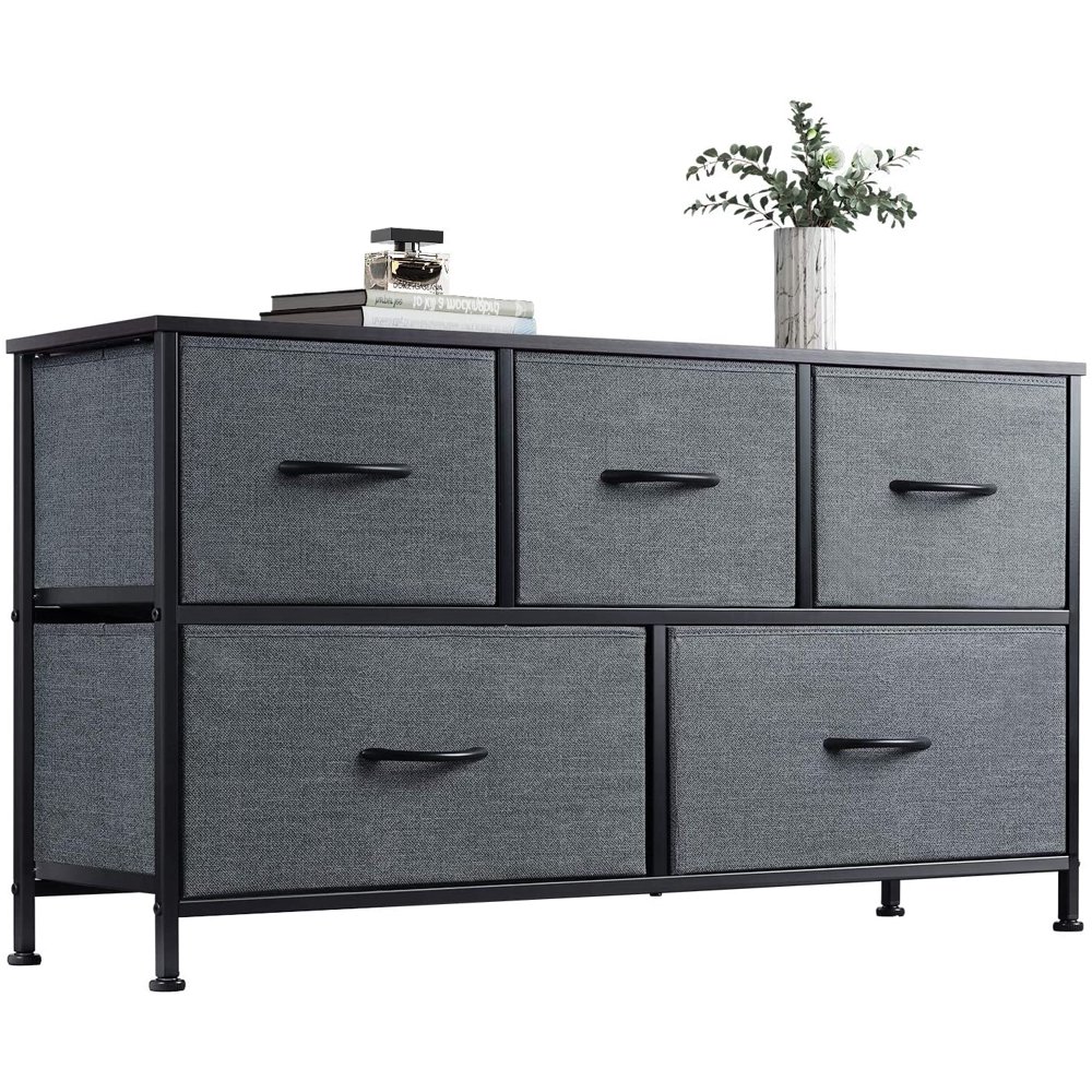 WLIVE Dresser with 5 Drawers, Dressers for Bedroom, Fabric Storage