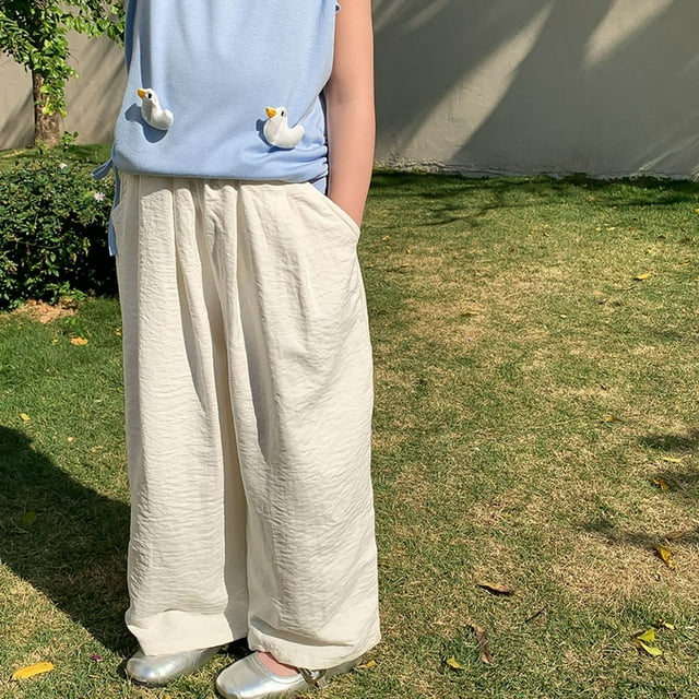 Pantalon de Loisirs Mignon Uni pour Enfants en Bas Âge