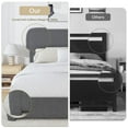 thumbnail image 3 of 4 EVER WINNER Twin Size Bed Frame, Boucle Upholstered Bed Frame with Headboard, No Box Spring Required, Easy Assembly, Dark Gray, 3 of 7